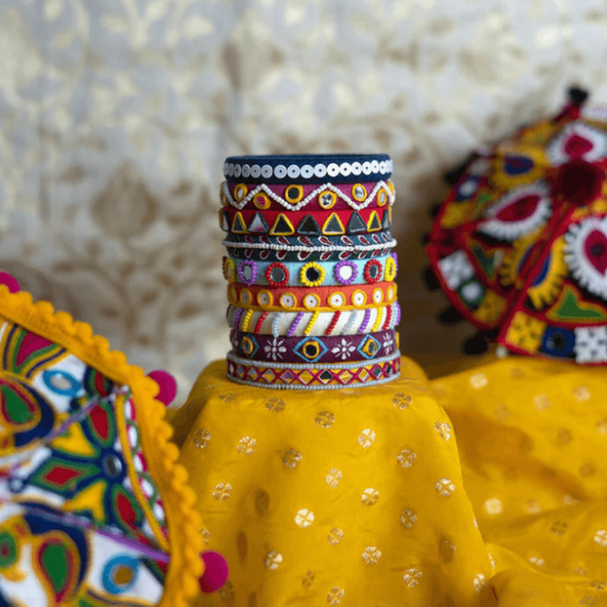 Stone-Studded Lac Bangles