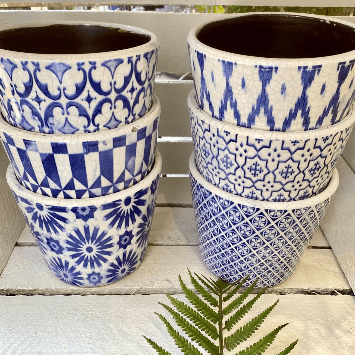 Blue Pottery Planter