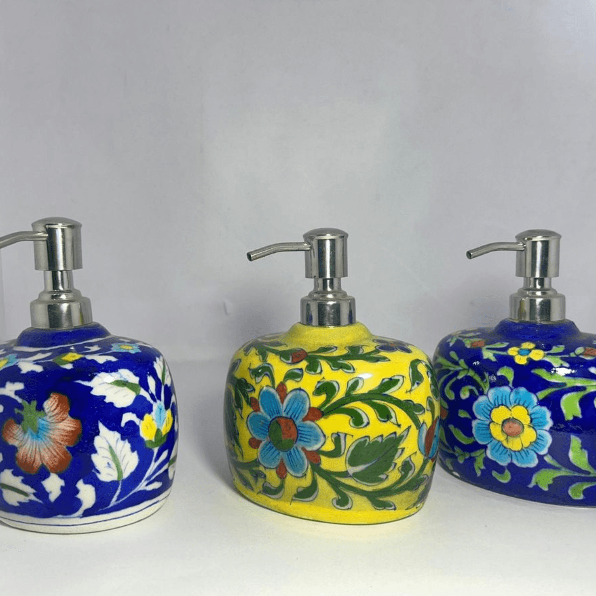 Blue Pottery Soap Dispenser